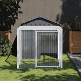 Vidaxl Chicken Coop with Run 117x201x123 cm de acero galvanizado antracita