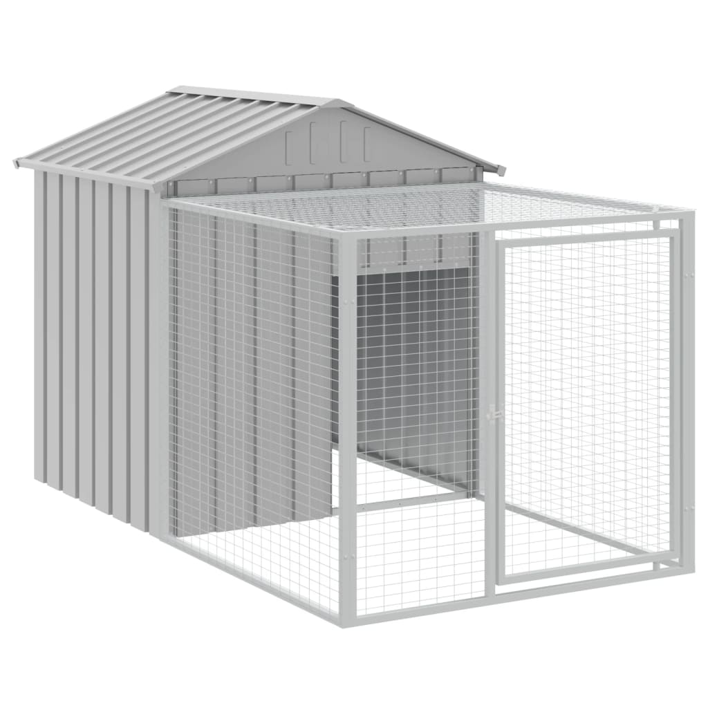 Vidaxl Chicken Coop med Run 117x201x123 cm galvaniseret stålgrå