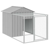 Poulailler Vidaxx avec enclos 117x201x123 cm acier galvanisé gris