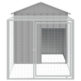 Poulailler Vidaxx avec enclos 117x201x123 cm acier galvanisé gris