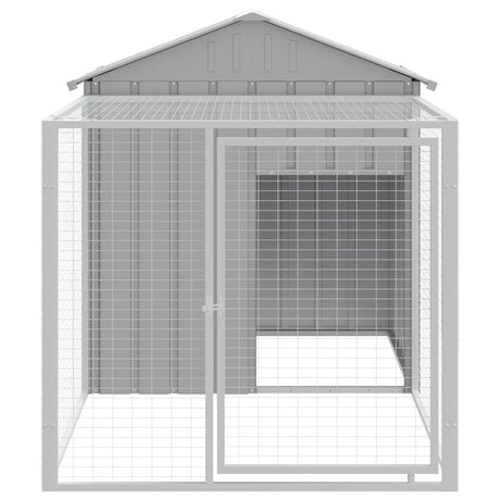 Poulailler Vidaxx avec enclos 117x201x123 cm acier galvanisé gris