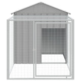 Vidaxl Chicken Coop med Run 117x201x123 cm galvaniseret stålgrå