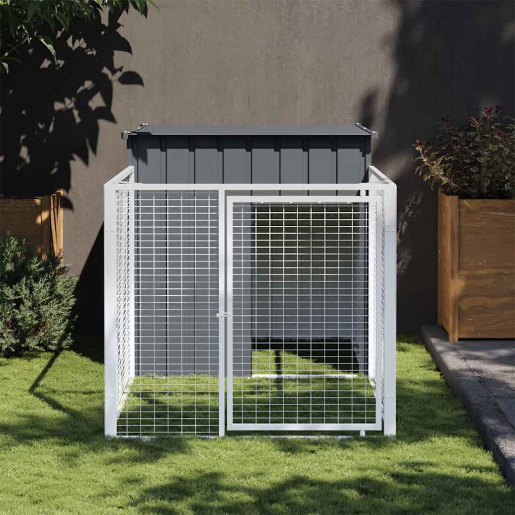 Vidaxxl niche avec toit 110x201x110 cm acier galvanisé anthracite