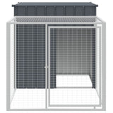 Poulailler Vidaxx avec enclos 110x201x110 cm acier galvanisé anthracite