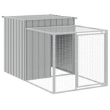 Poulailler Vidaxx avec enclos 110x201x110 cm acier galvanisé gris