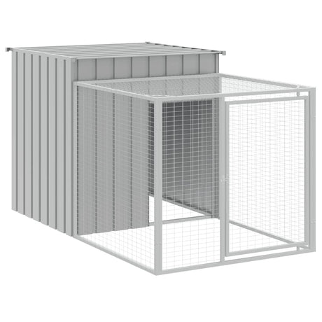 Poulailler Vidaxx avec enclos 110x201x110 cm acier galvanisé gris