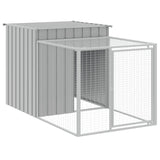 Vidaxl Chicken Coop mit Lauf 110x201x110 cm verzinkter Stahl grau