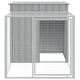 Vidaxl Poulet Coop mat Run 110x201110 cm Gala Valvaniséiert Stol Grey