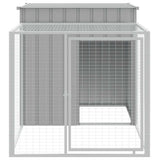 Poulailler Vidaxx avec enclos 110x201x110 cm acier galvanisé gris