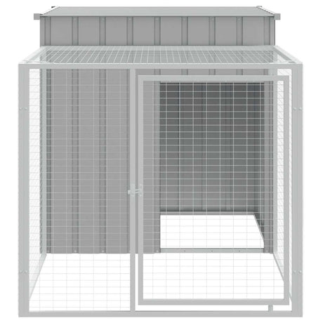 Poulailler Vidaxx avec enclos 110x201x110 cm acier galvanisé gris