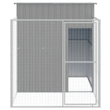 Vidaxl dog loft with run 165x251x181 cm galvanized steel gray