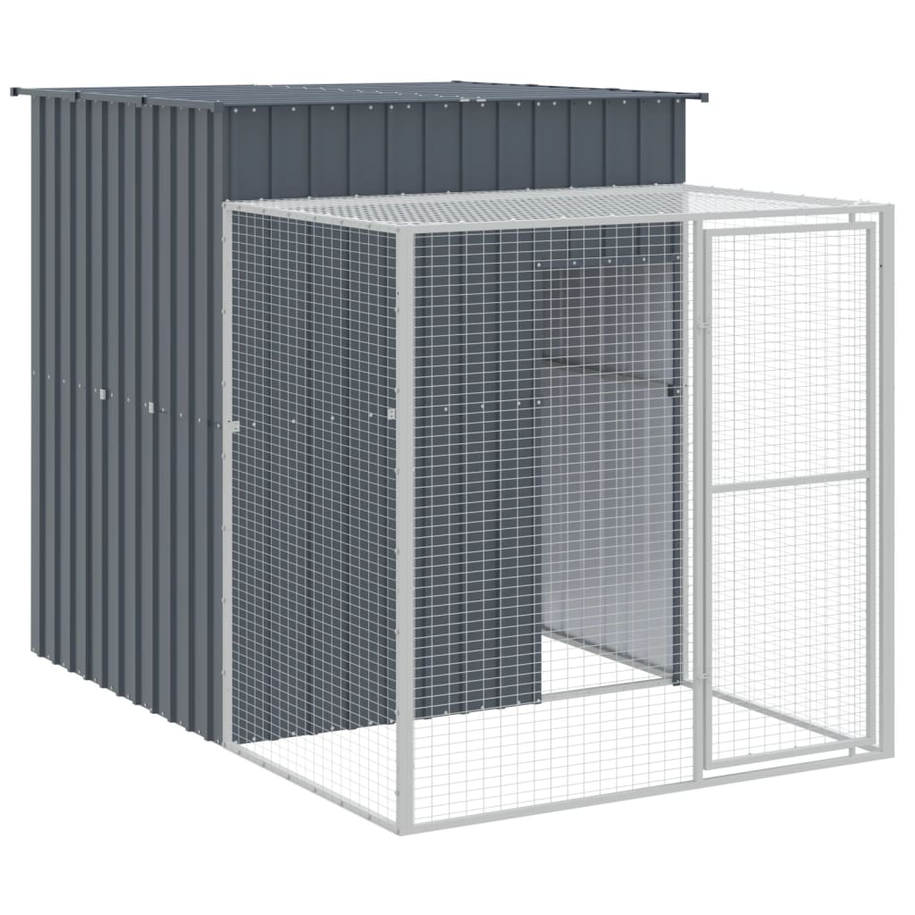 VidaXL Poulailler avec enclos 165x251x181 cm Acier Galvanisé Anthracite