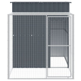 VidaXL Poulailler avec enclos 165x251x181 cm Acier Galvanisé Anthracite