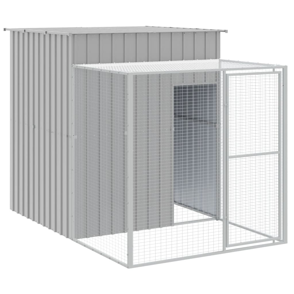 VidaXL Poulailler avec Enclos 165x251x181 cm Acier Galvanisé Gris