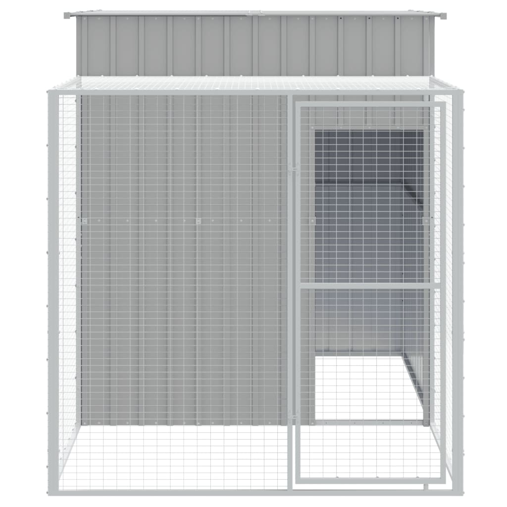 VidaXL Poulailler avec Enclos 165x251x181 cm Acier Galvanisé Gris