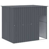 Vidaxl dog loft with roof 214x153x181 cm galvanized steel anthracite