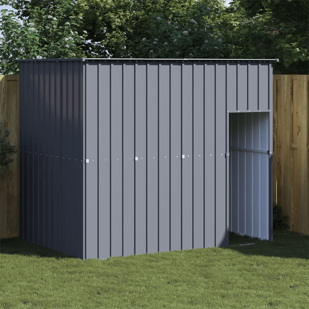 Vidaxl dog loft with roof 214x153x181 cm galvanized steel anthracite