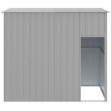 Vidaxl dog loft with roof 214x153x181 cm galvanized steel gray