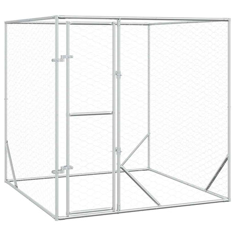 Vidaxxl chenil d'extérieur pour chien 2x2x2 m acier galvanisé argent