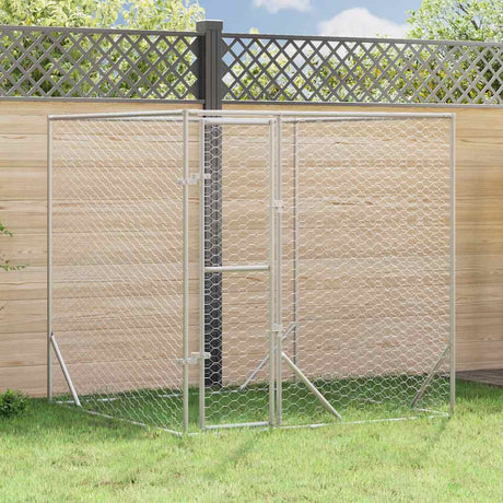Vidaxxl chenil d'extérieur pour chien 2x2x2 m acier galvanisé argent