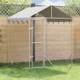 VidaXL Chenil pour chien avec toit 2x2x2,5 m en acier galvanisé argent