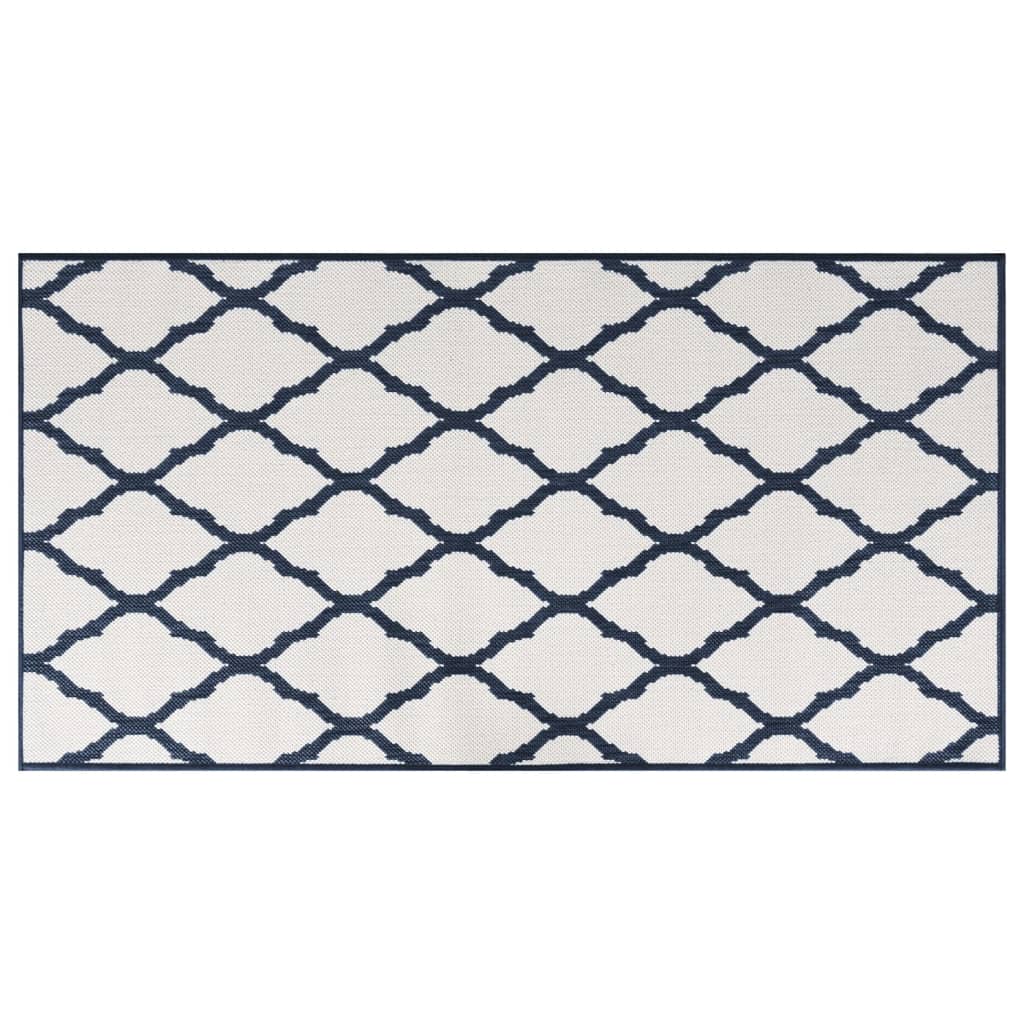Vidaxx tapis d'extérieur réversible 80x150 cm bleu marine et blanc