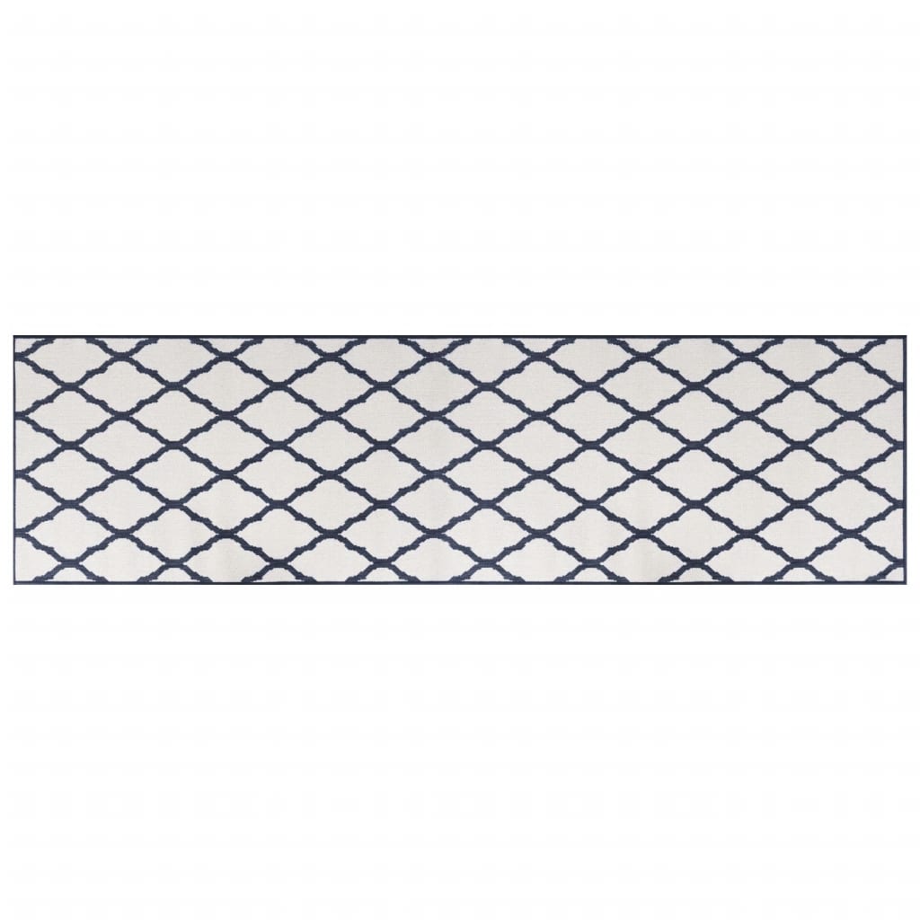 Vidaxx tapis d'extérieur réversible 80x250 cm bleu marine et blanc
