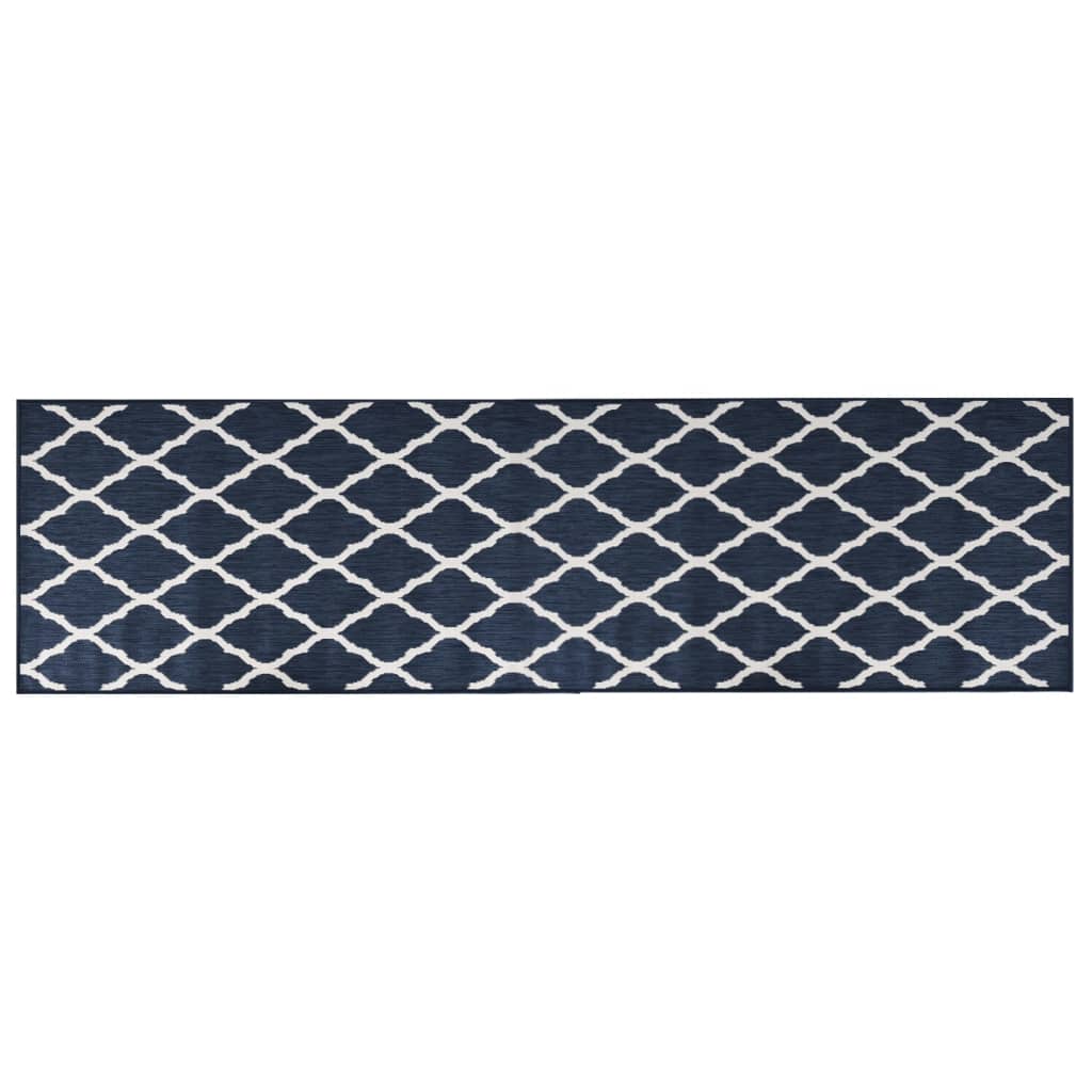 Vidaxl buitenkleed omkeerbaar 80x250 cm marineblauw en wit