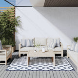 Vidaxx tapis d'extérieur réversible 100x200 cm bleu marine et blanc