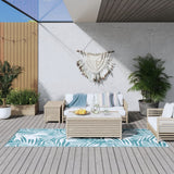 Vidaxx tapis d'extérieur réversible 80x250 cm aqua et blanc