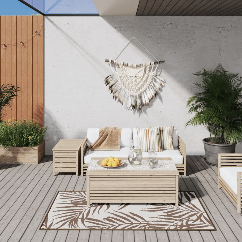 Vidaxx tapis d'extérieur réversible 80x150 cm marron et blanc