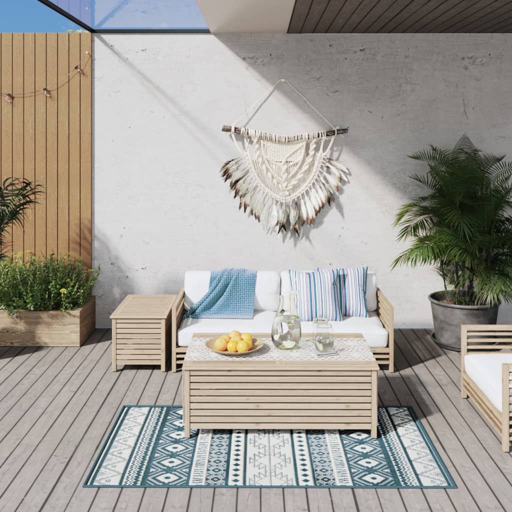 Vidaxx tapis d'extérieur réversible 80x150 cm aqua et blanc