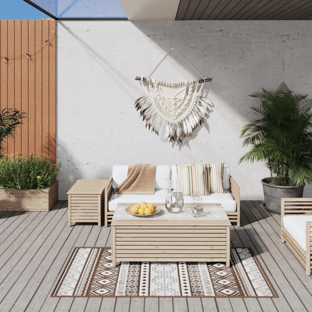 Vidaxx tapis d'extérieur réversible 80x150 cm marron et blanc