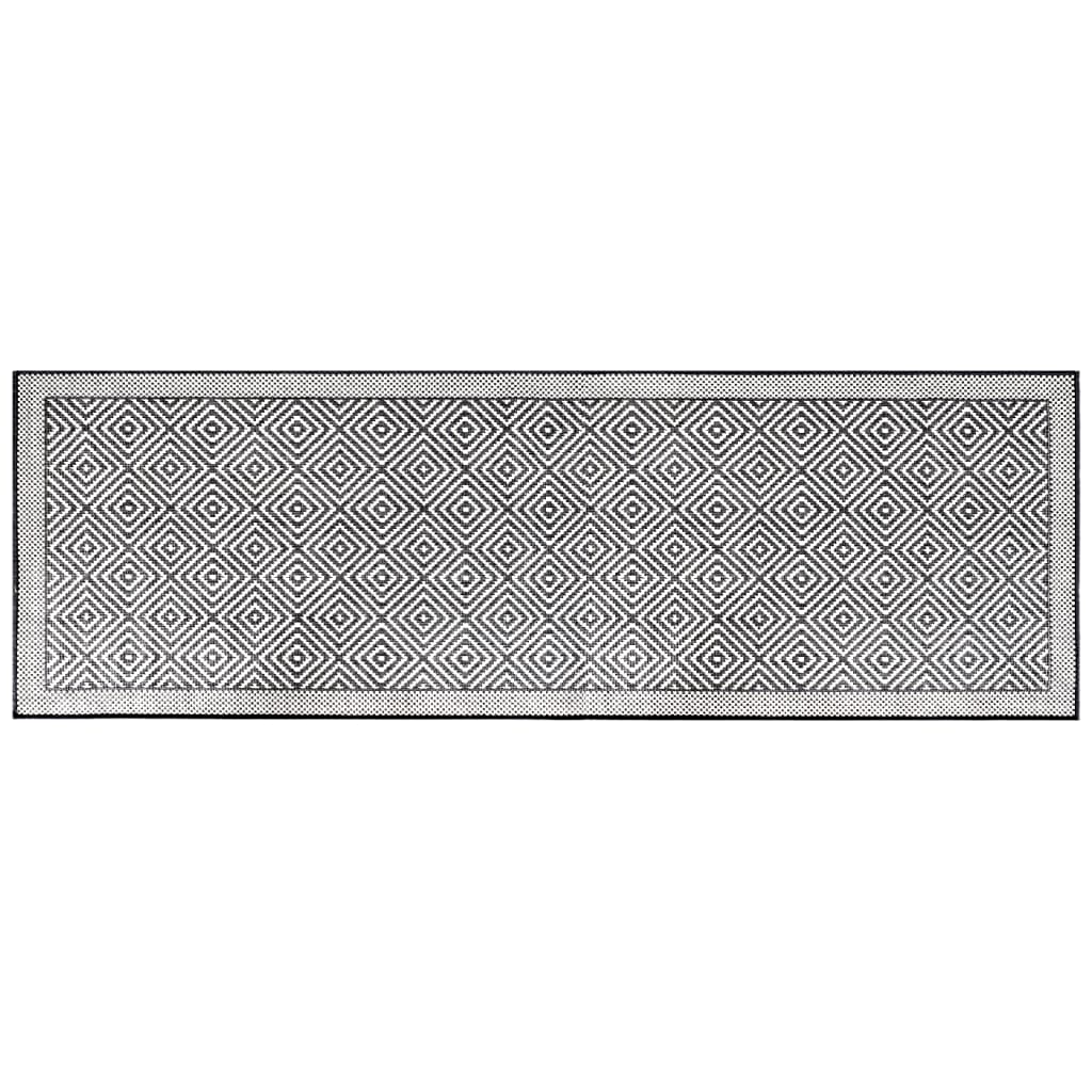 Vidaxl Outdoor Teppich reversibler 80x250 cm grau und weiß