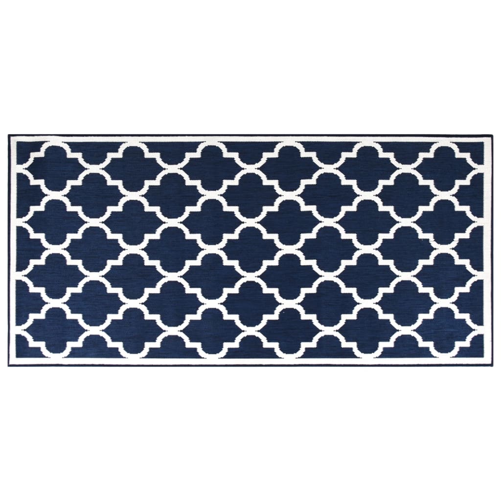 Vidaxx tapis d'extérieur réversible 80x150 cm bleu marine et blanc