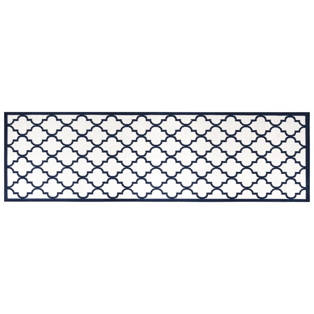 Vidaxx tapis d'extérieur réversible 80x250 cm bleu marine et blanc