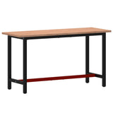 Vidaxl Workbench 150x55x81,5 cm Solid bøg træ og metal