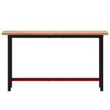 Vidaxl Workbench 150x55x81,5 cm lite bukowe drewno i metal