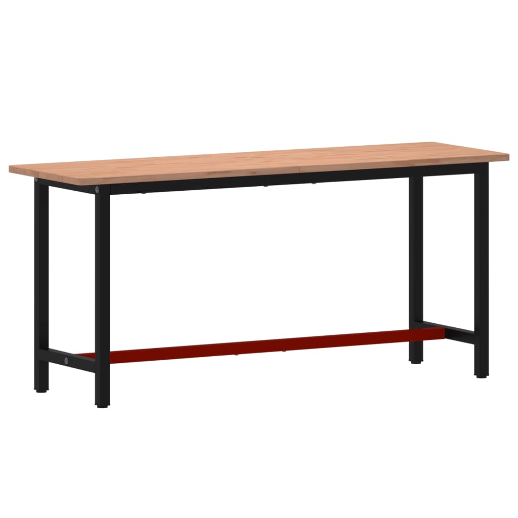 Vidaxl Workbench 180x55x81.5 cm Legno di faggio solido e metallo