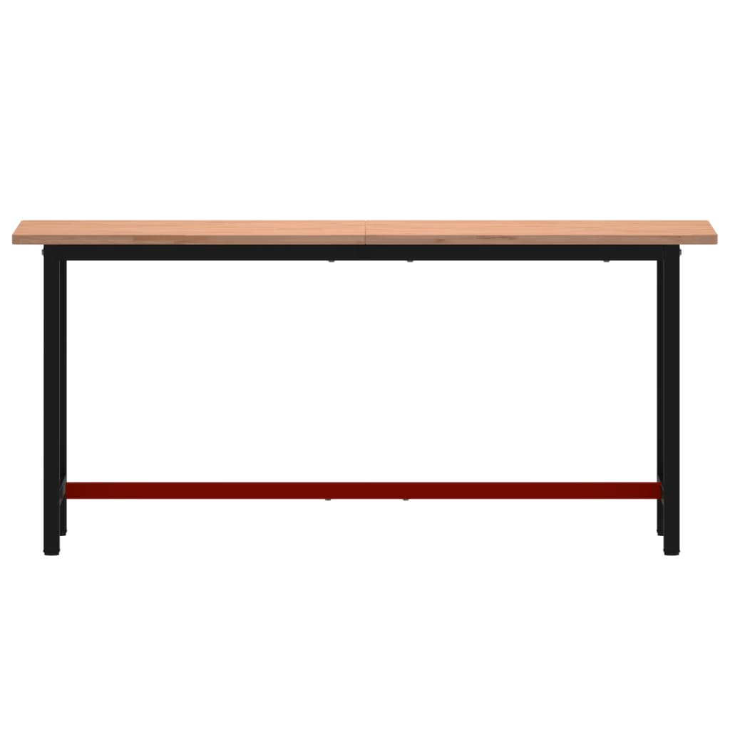 Vidaxl Workbench 180x55x81,5 cm Pevné bukové dřevo a kov