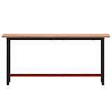 Vidaxl Workbench 180x55x81,5 cm Beech en bois et métal