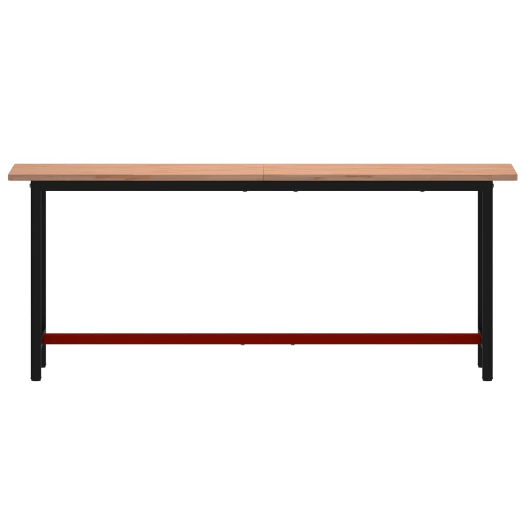 Vidaxl Workbench 200x55x81.5 cm Legno di faggio solido e metallo