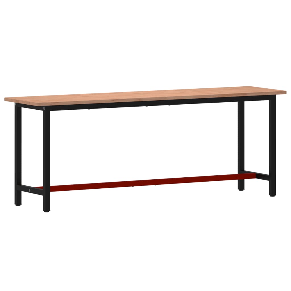 Vidaxl Workbench 220x55x81,5 cm stałe drewno i metal bukowy