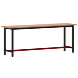 Vidaxl Workbench 220x55x81.5 cm de madera de haya sólida y metal