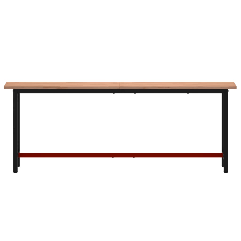 Vidaxl Workbench 220x55x81.5 cm de madera de haya sólida y metal