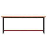 Vidaxl Workbench 220x55x81,5 cm Pevné bukové dřevo a kov