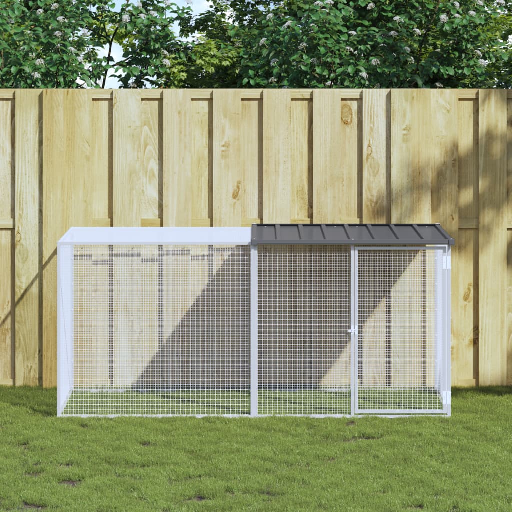 VidaXL Poulailler avec Toit 203x98x90 cm Acier Galvanisé Anthracite