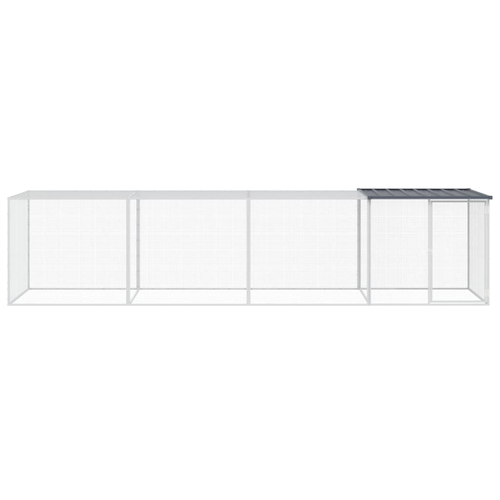 VidaXL Poulailler avec Toit 403x98x90 cm Acier Galvanisé Anthracite