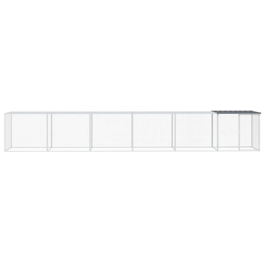 VidaXL Poulailler avec Toit 603x98x90 cm Acier Galvanisé Anthracite