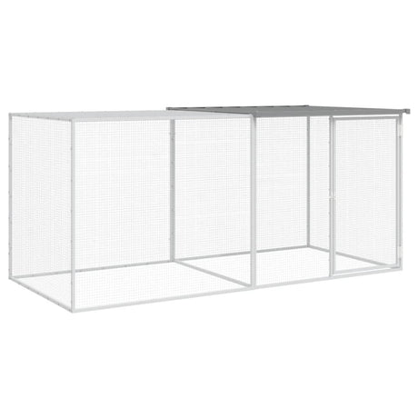 VidaXL Poulailler avec Toit 203x98x90 cm Acier Galvanisé Gris Clair